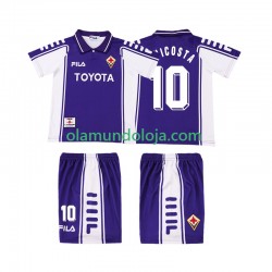 Camisola ACF Fiorentina RUI COSTA 10 2000 Retro Criança Equipamento Primeiro 1999 Manga Curta